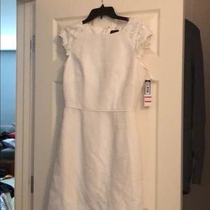 Tahari white cap sleeve dress